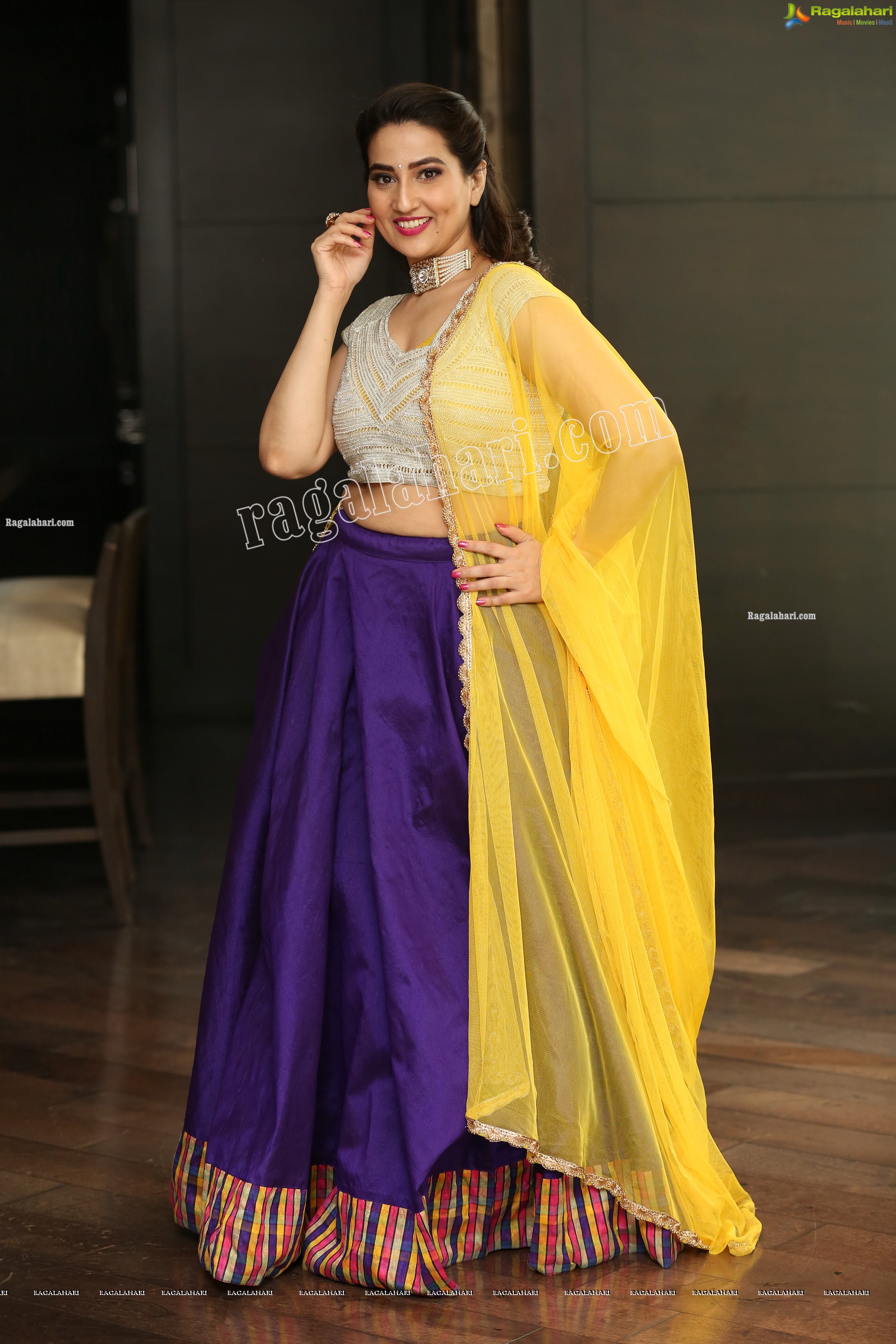 Manjusha in Embellished Purple Lehenga Choli, Exclusive Studio Shoot