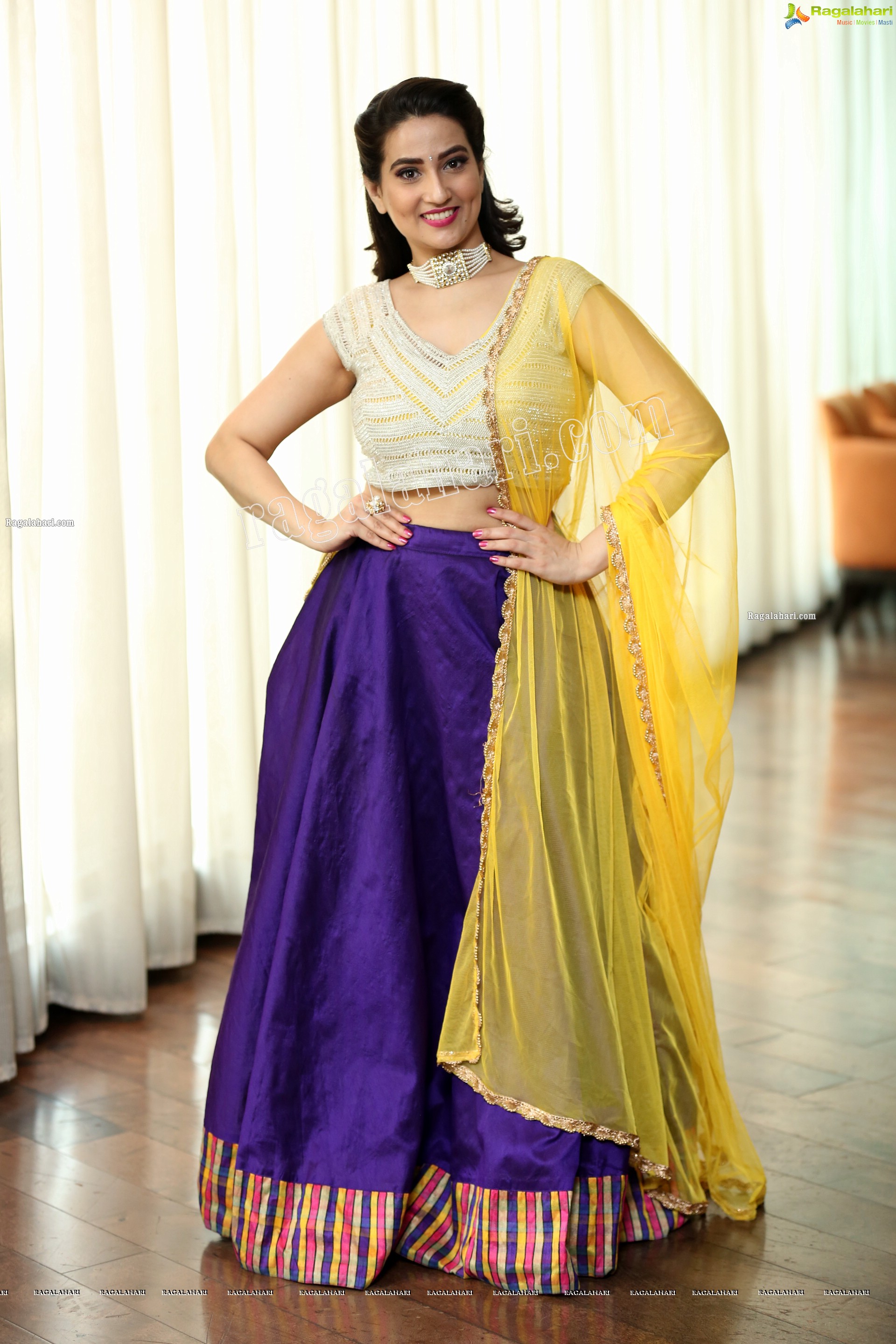 Manjusha in Embellished Purple Lehenga Choli, Exclusive Studio Shoot