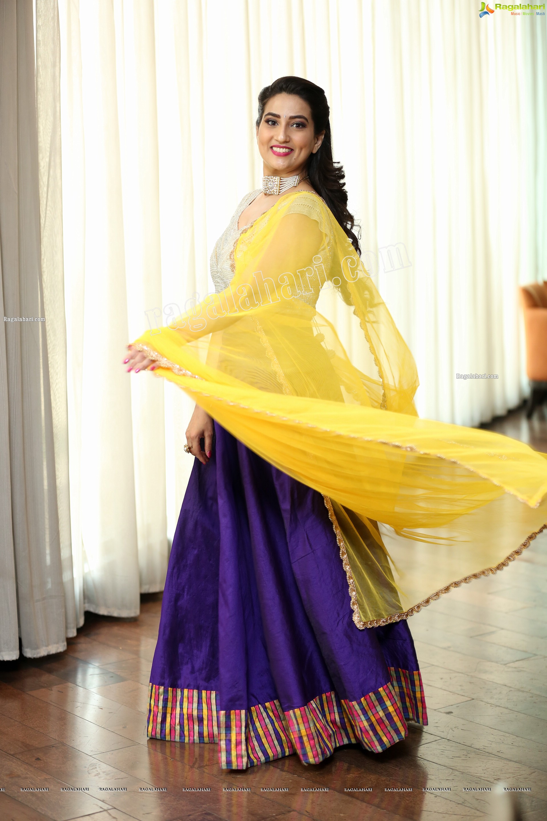 Manjusha in Embellished Purple Lehenga Choli, Exclusive Studio Shoot