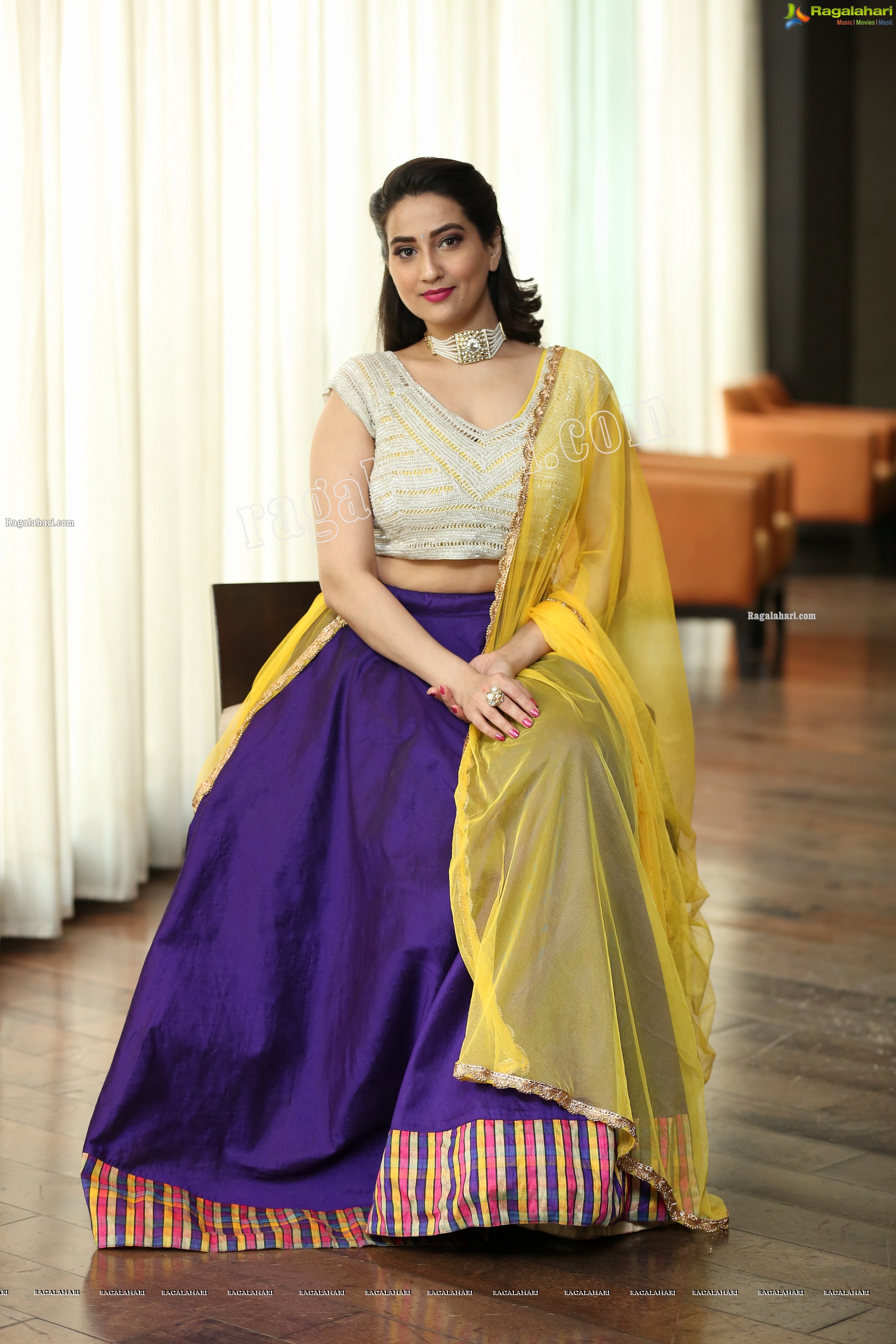 Manjusha in Embellished Purple Lehenga Choli, Exclusive Studio Shoot