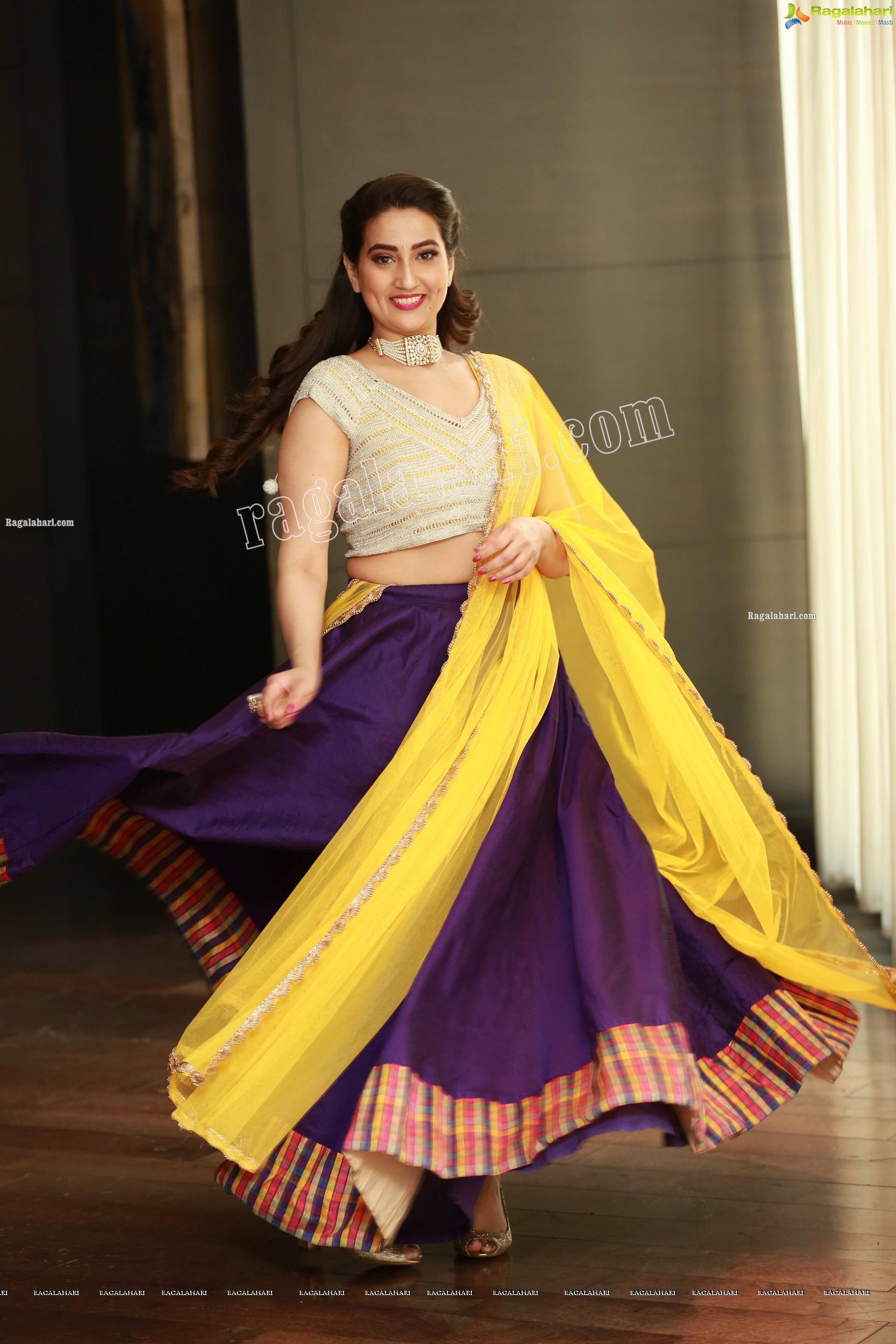 Manjusha in Embellished Purple Lehenga Choli, Exclusive Studio Shoot