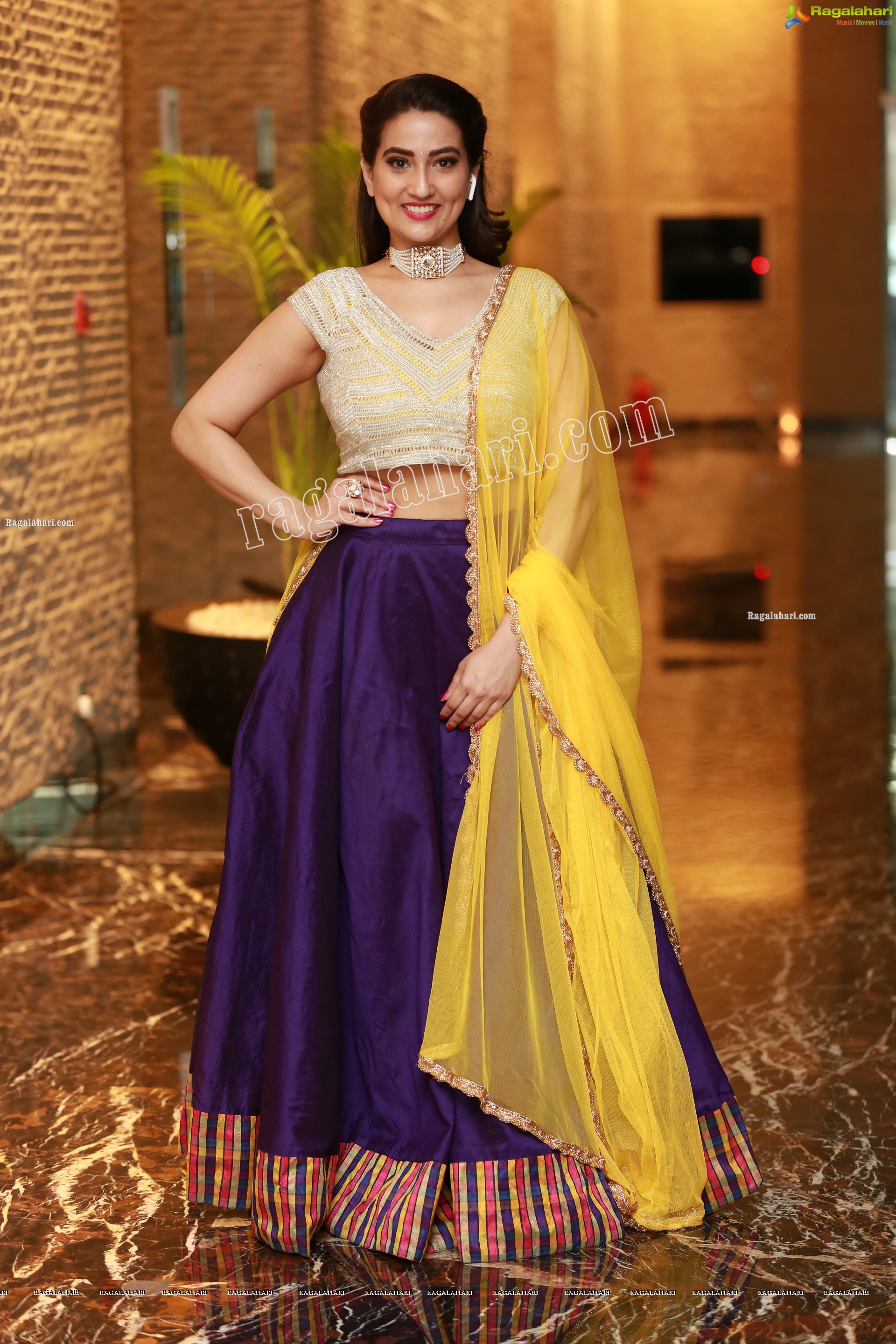 Manjusha in Embellished Purple Lehenga Choli, Exclusive Studio Shoot