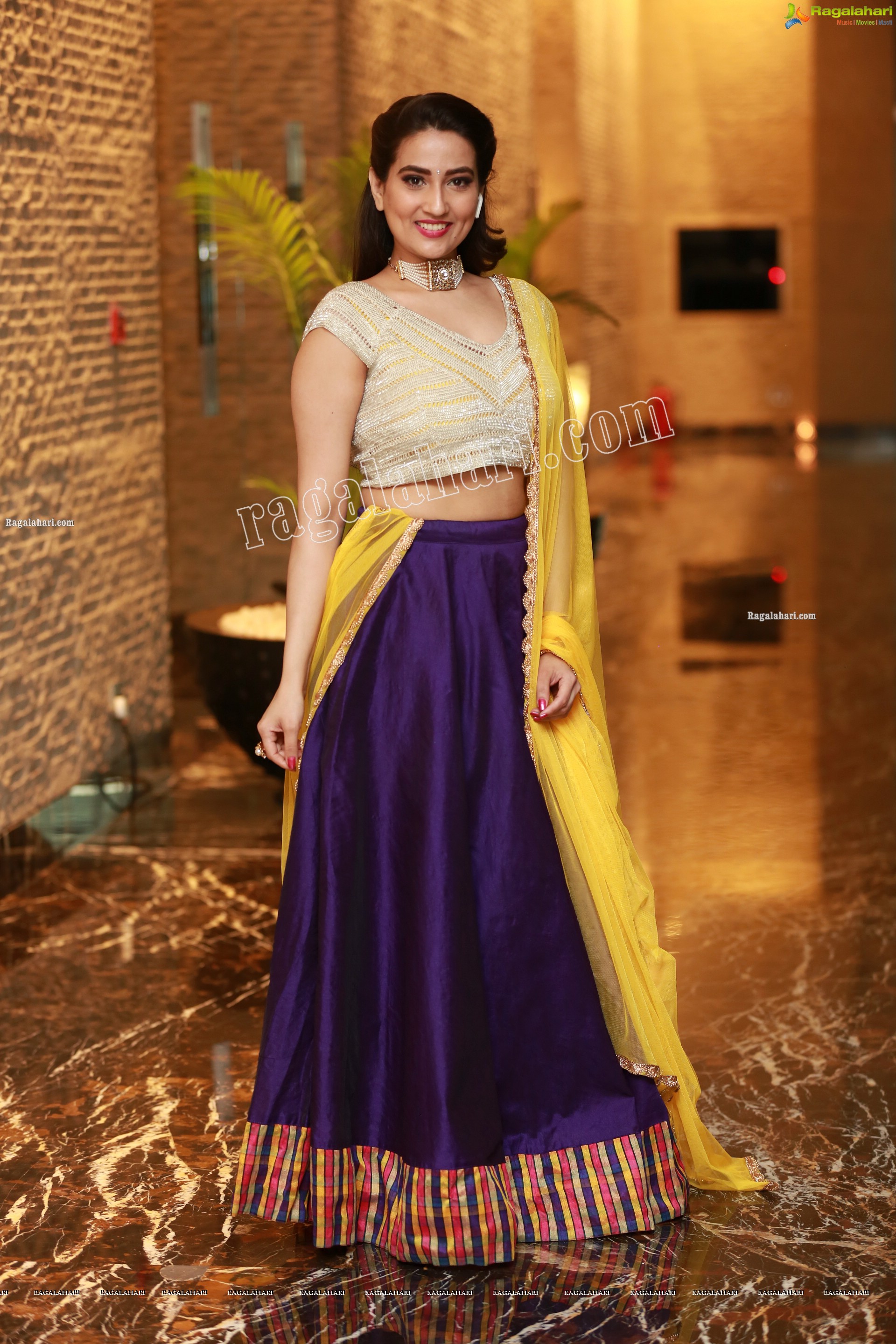 Manjusha in Embellished Purple Lehenga Choli, Exclusive Studio Shoot