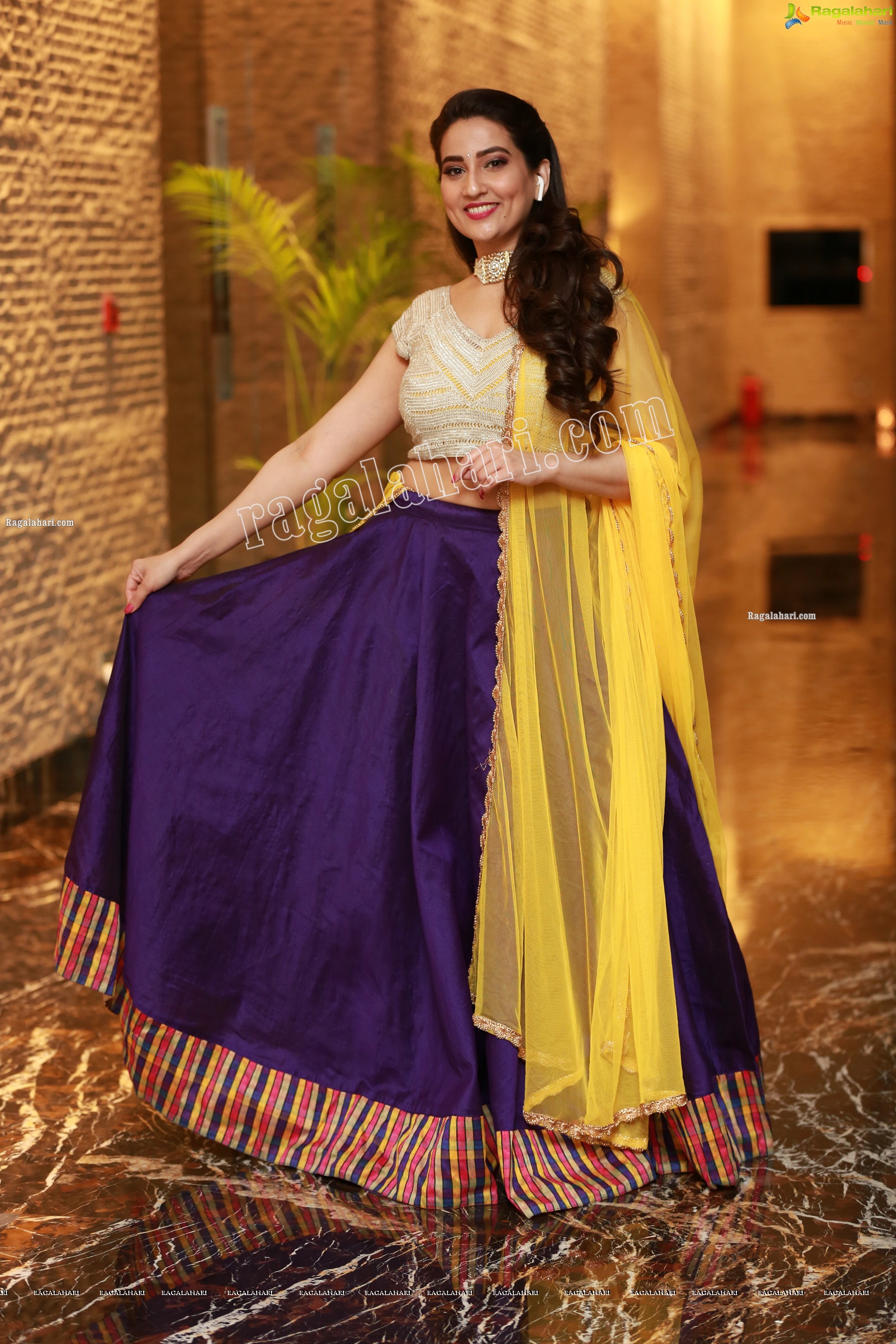 Manjusha in Embellished Purple Lehenga Choli, Exclusive Studio Shoot