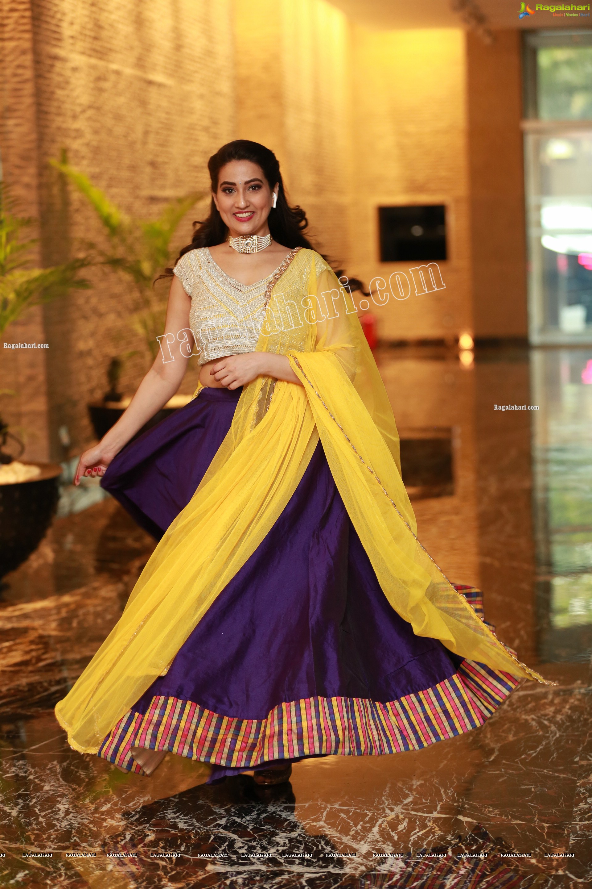 Manjusha in Embellished Purple Lehenga Choli, Exclusive Studio Shoot