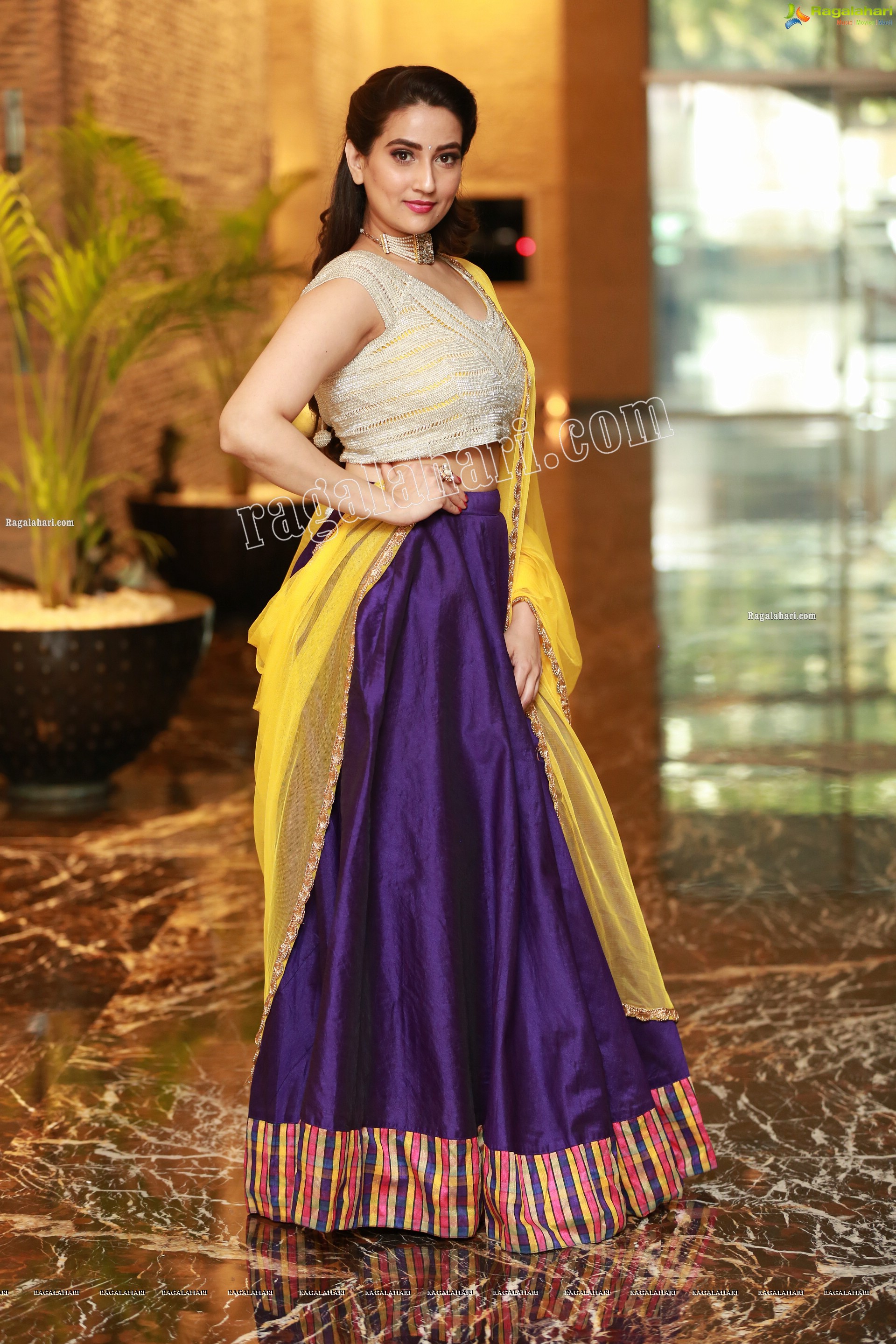 Manjusha in Embellished Purple Lehenga Choli, Exclusive Studio Shoot