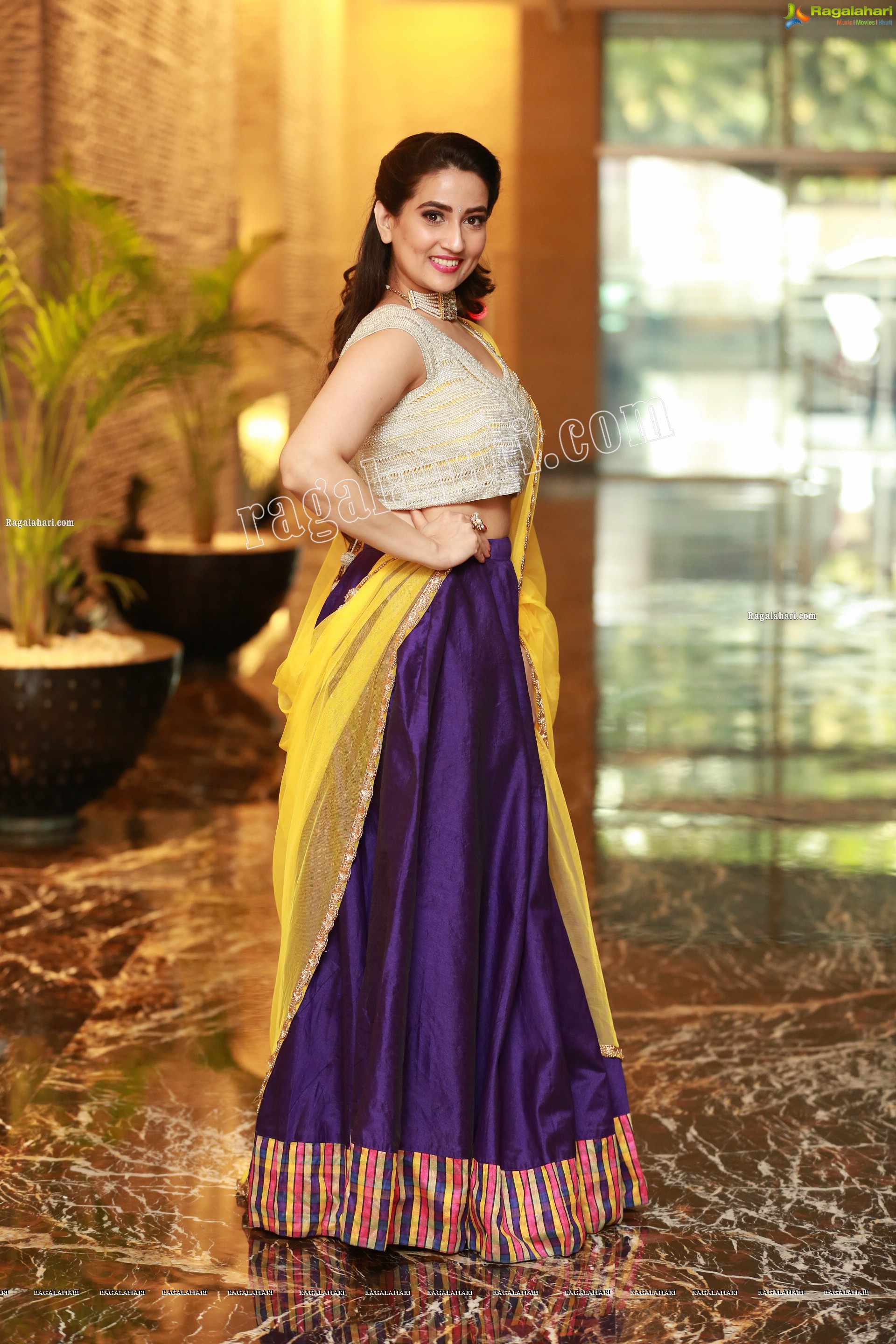 Manjusha in Embellished Purple Lehenga Choli, Exclusive Studio Shoot