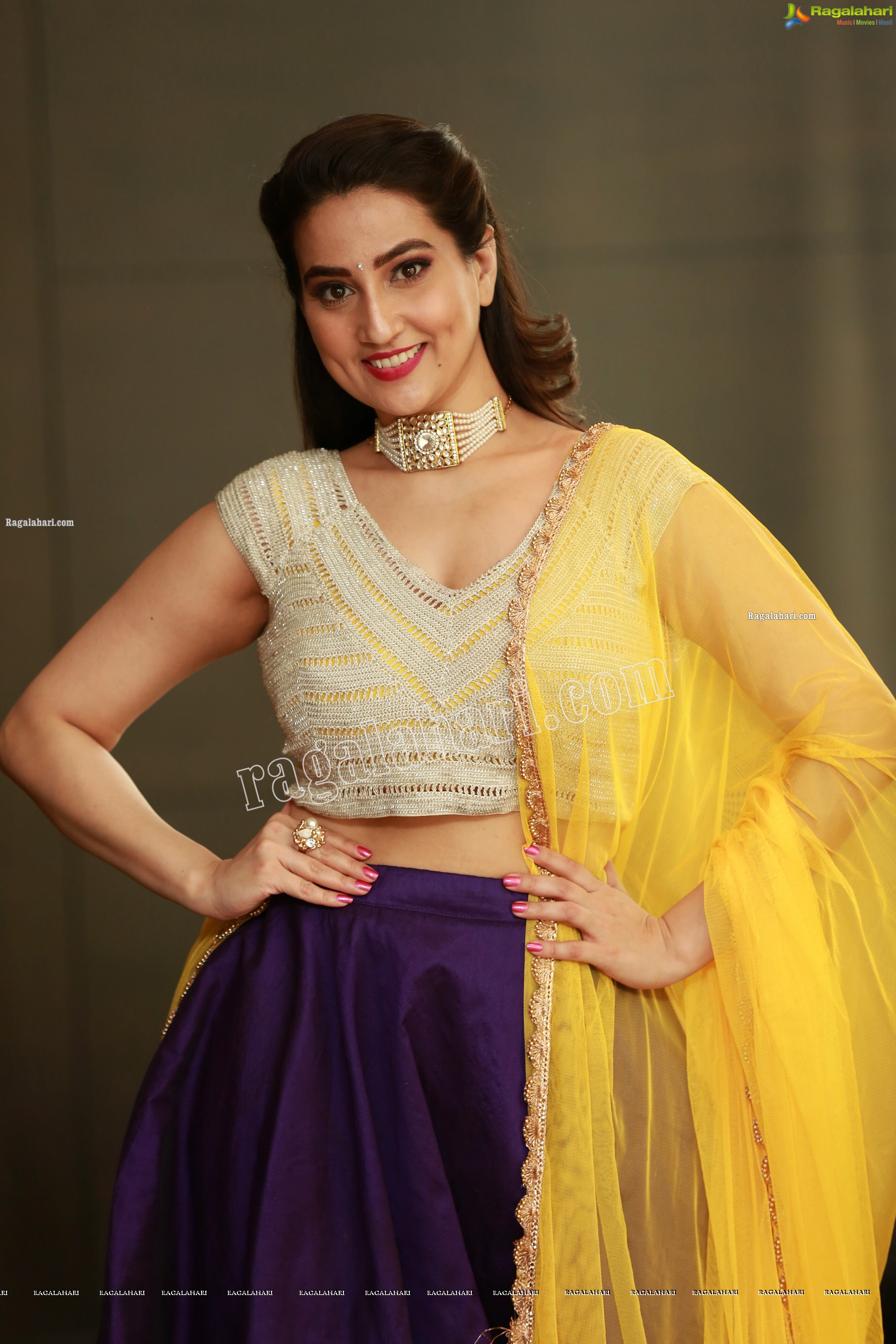 Manjusha in Embellished Purple Lehenga Choli, Exclusive Studio Shoot