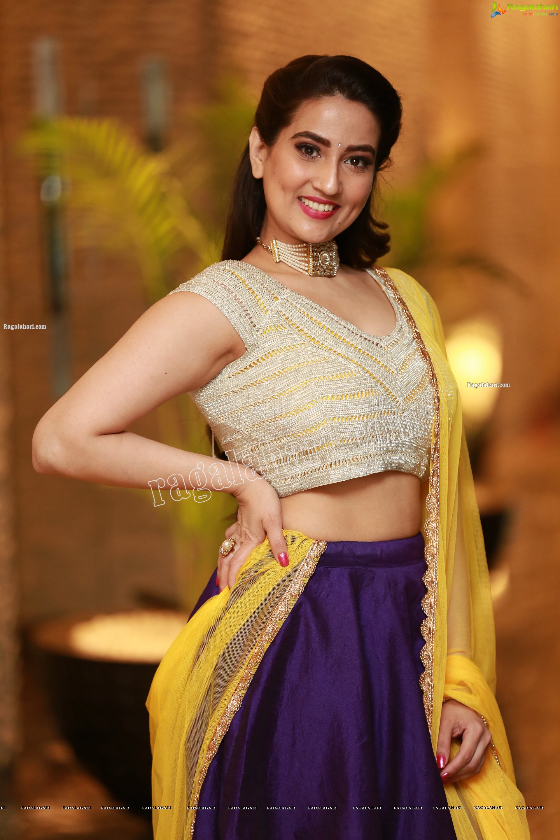 Manjusha in Embellished Purple Lehenga Choli, Exclusive Studio Shoot