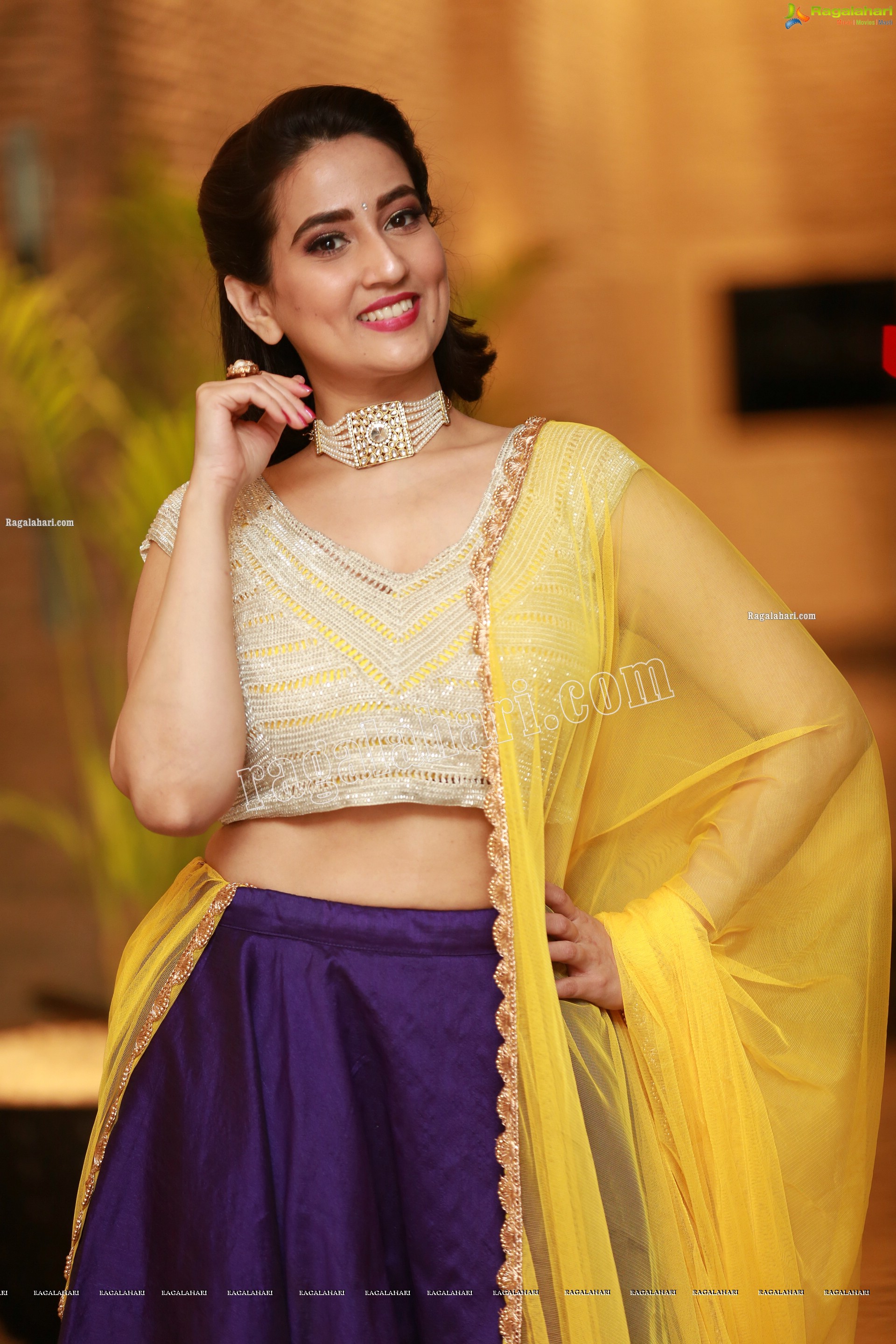 Manjusha in Embellished Purple Lehenga Choli, Exclusive Studio Shoot