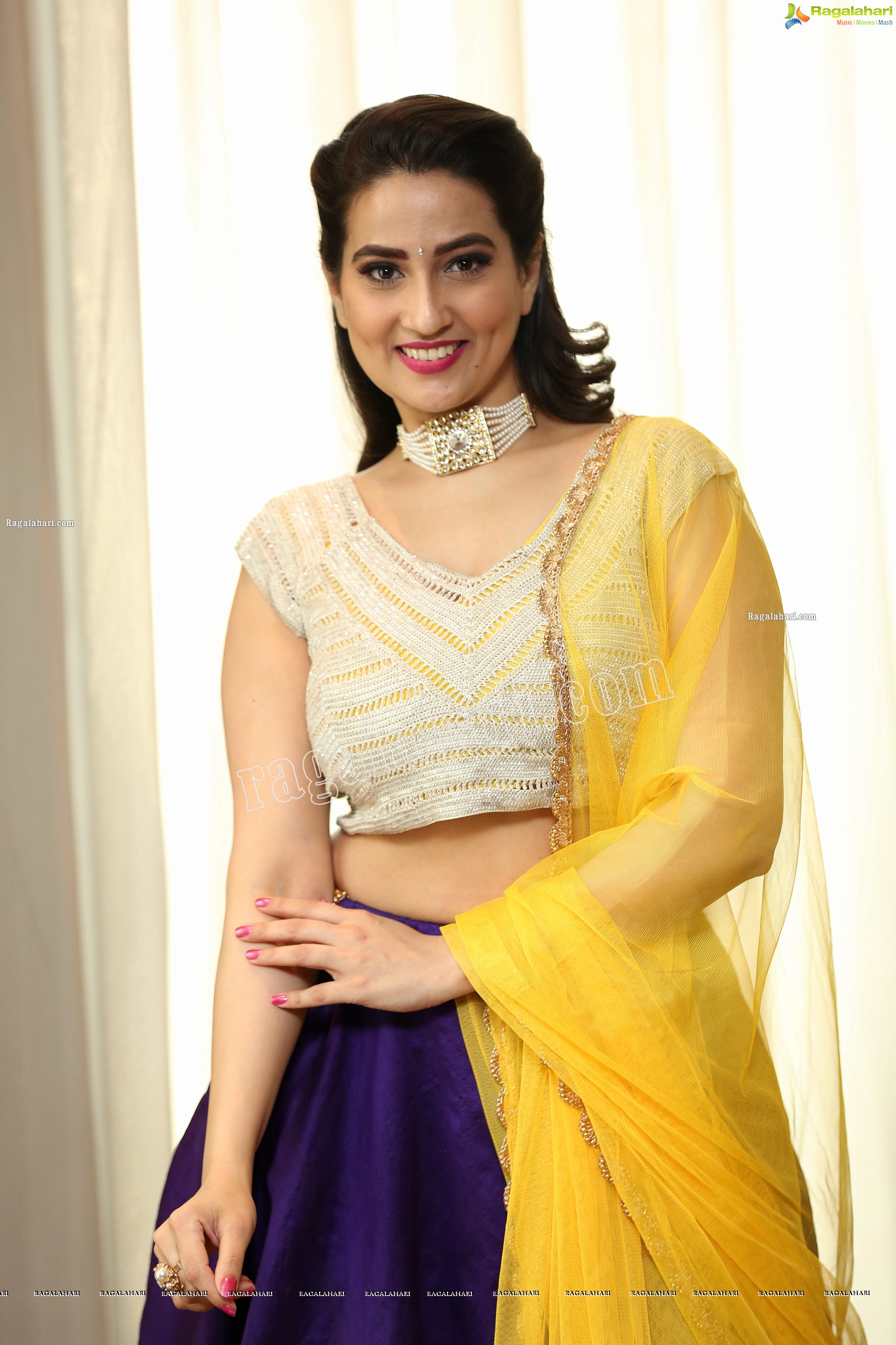 Manjusha in Embellished Purple Lehenga Choli, Exclusive Studio Shoot