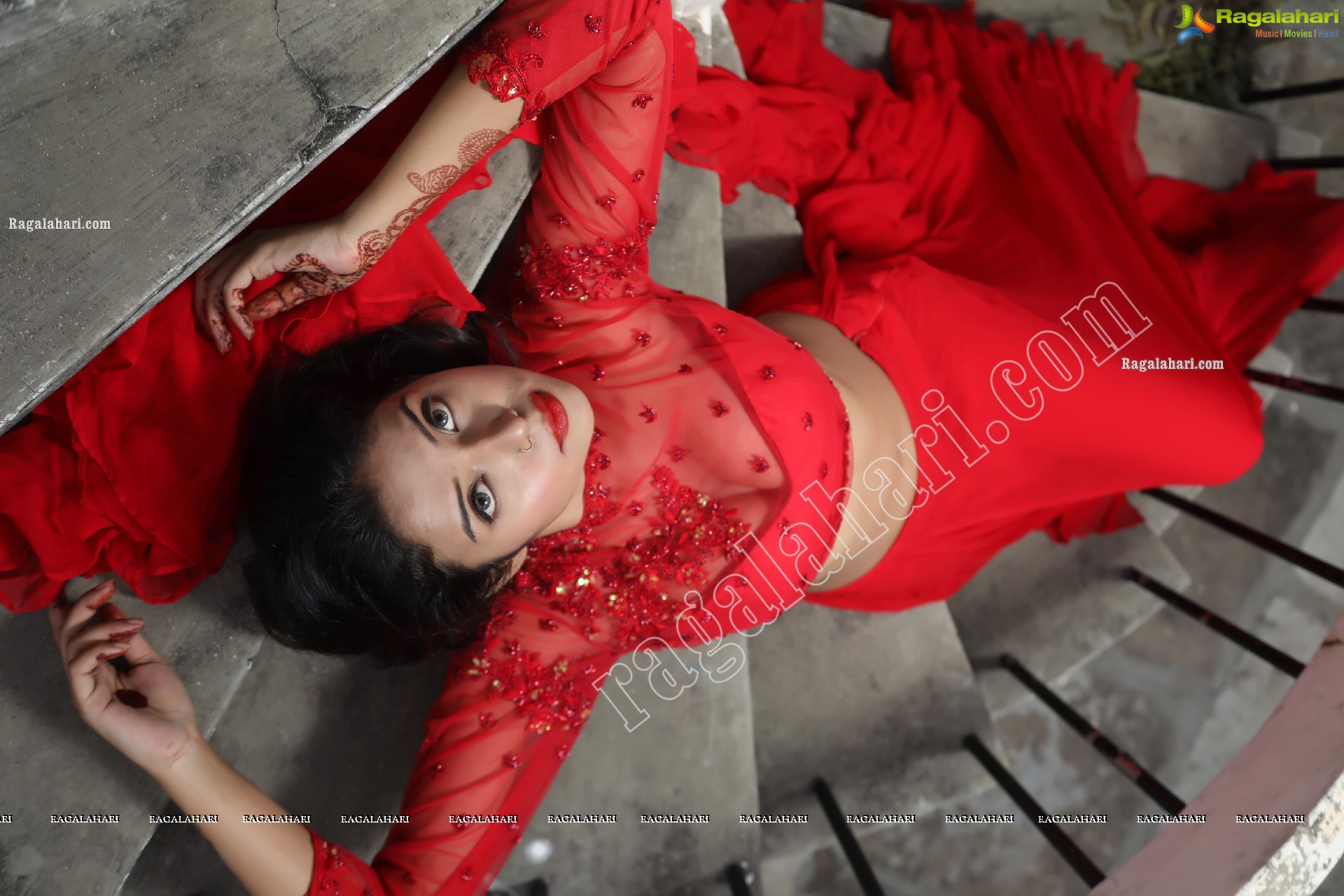 Swati Mandal in Red Crop Top Lehenga, Exclusive Photo Shoot