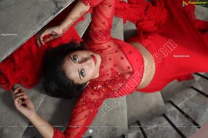 Swati Mandal in Red Crop Top Lehenga