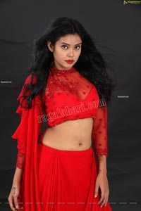 Swati Mandal in Red Crop Top Lehenga