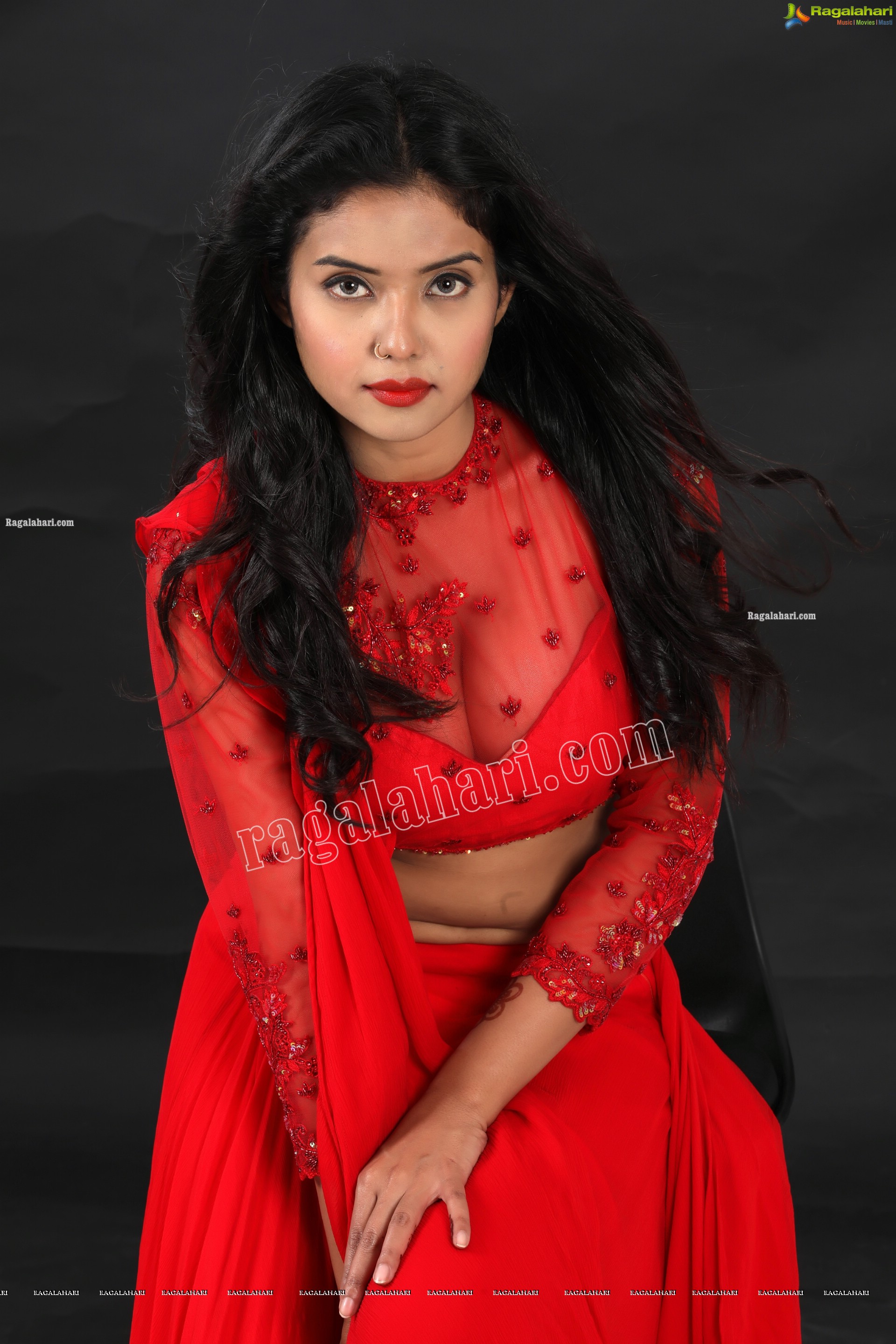 Swati Mandal in Red Crop Top Lehenga, Exclusive Photo Shoot