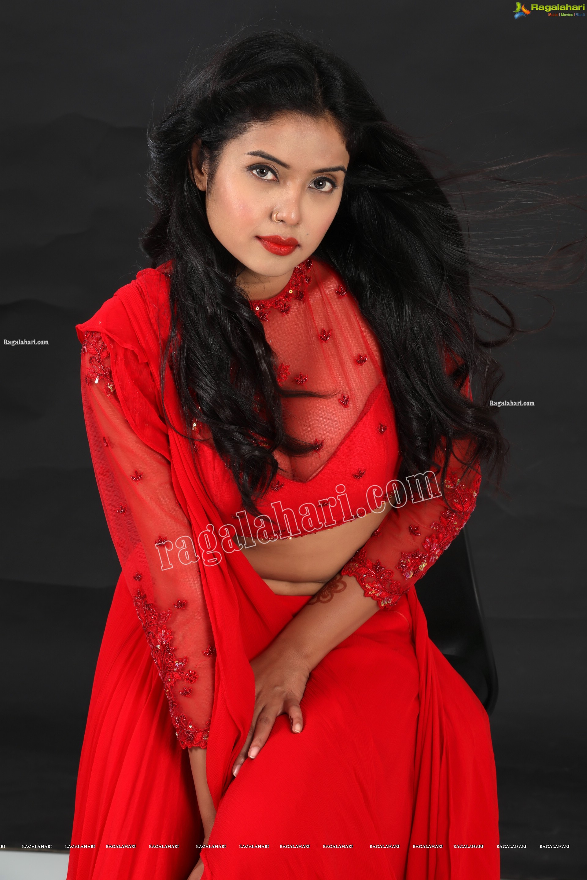 Swati Mandal in Red Crop Top Lehenga, Exclusive Photo Shoot