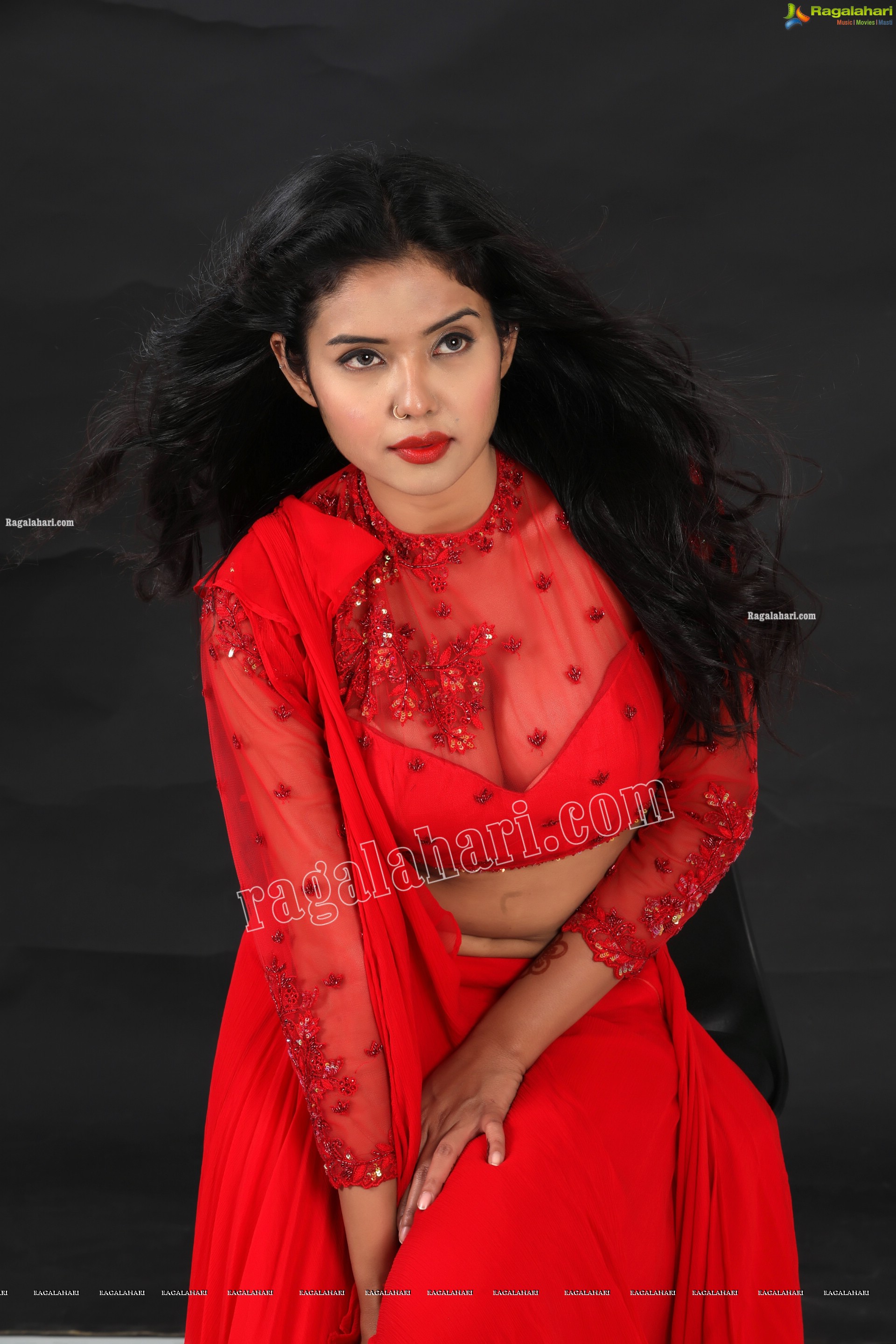 Swati Mandal in Red Crop Top Lehenga, Exclusive Photo Shoot