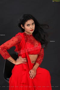 Swati Mandal in Red Crop Top Lehenga