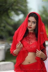 Swati Mandal in Red Crop Top Lehenga