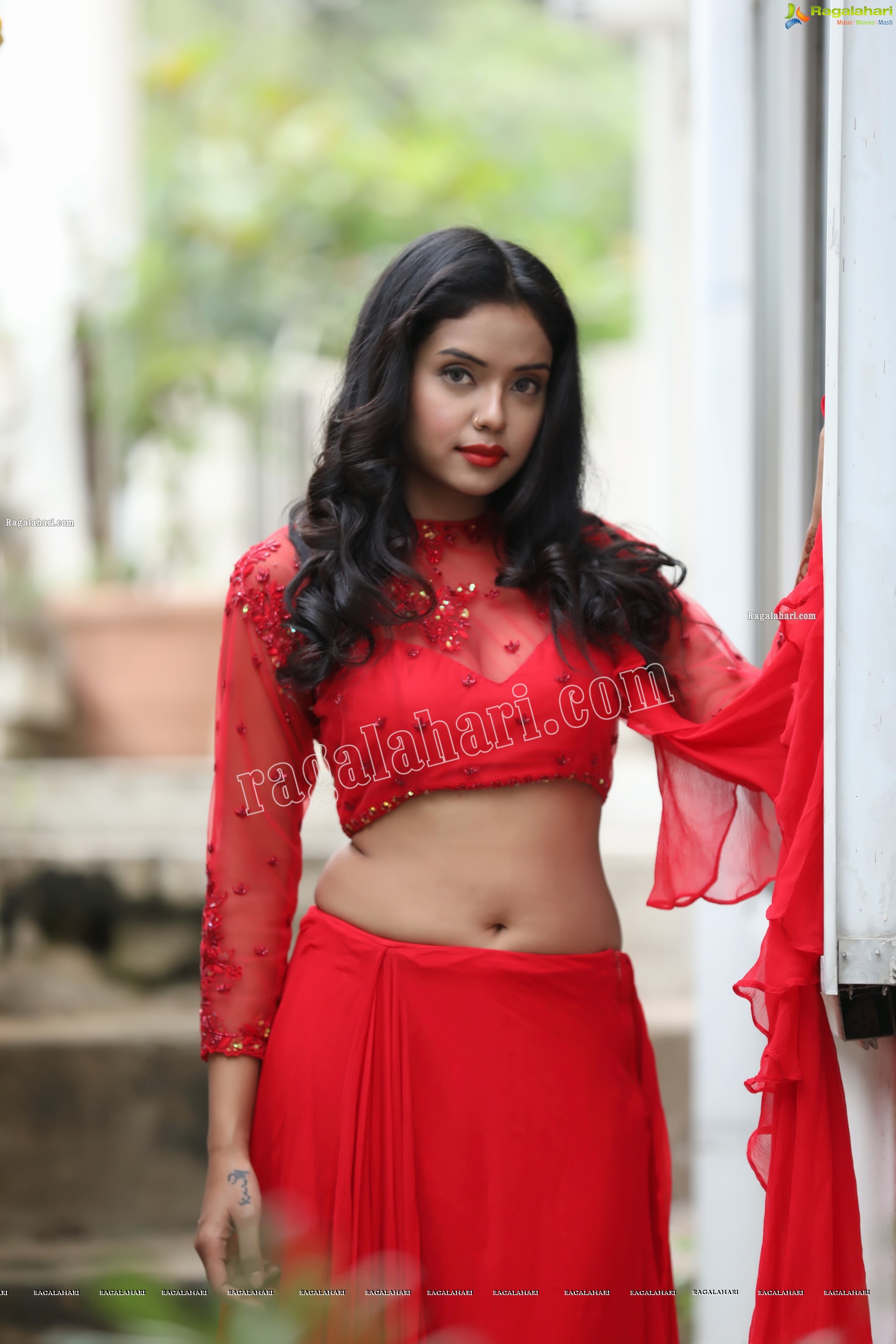 Swati Mandal in Red Crop Top Lehenga, Exclusive Photo Shoot