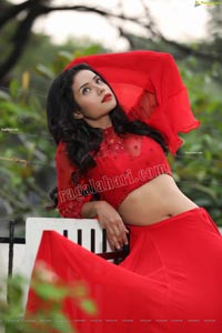 Swati Mandal in Red Crop Top Lehenga