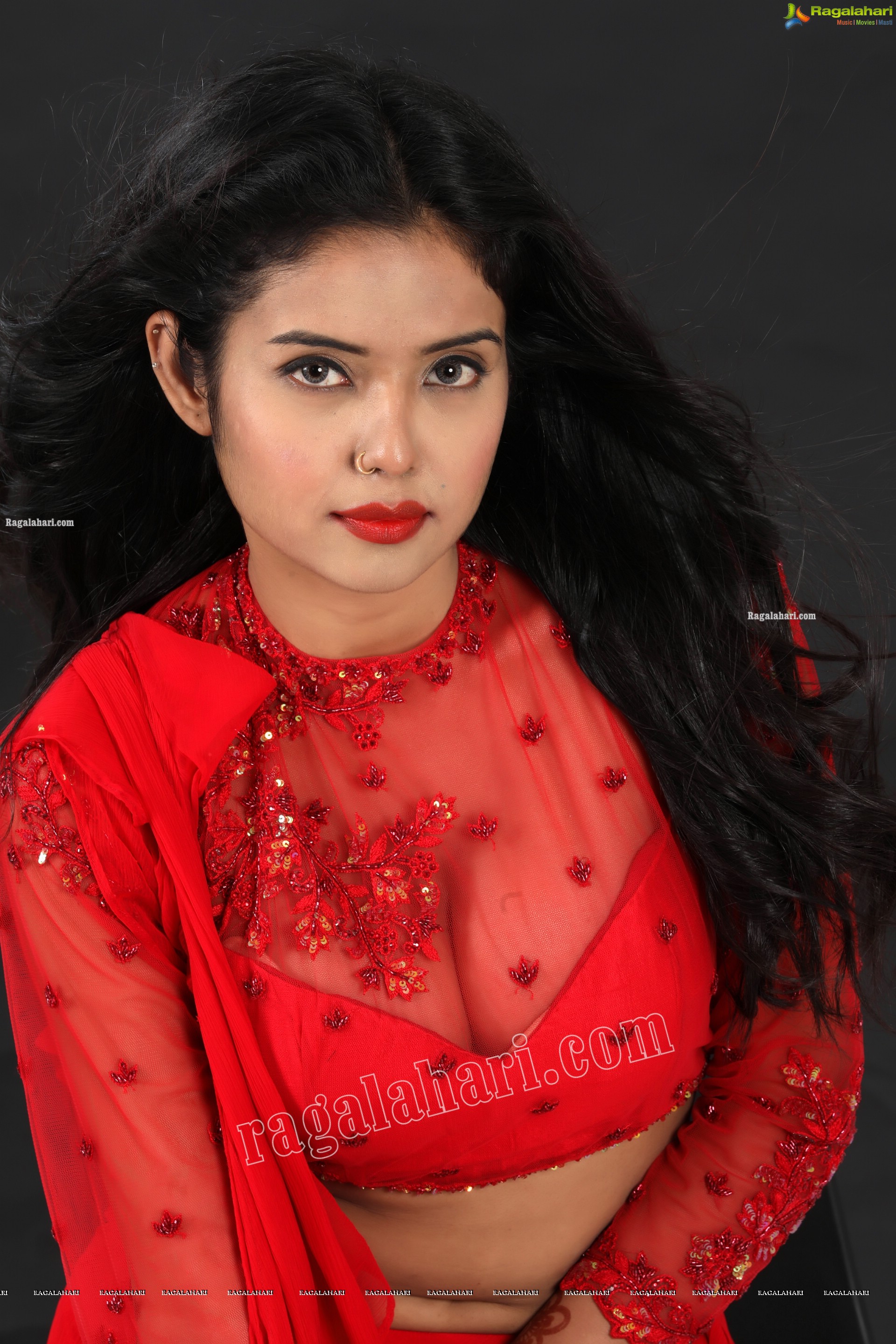 Swati Mandal in Red Crop Top Lehenga, Exclusive Photo Shoot