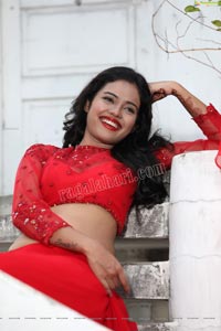 Swati Mandal in Red Crop Top Lehenga
