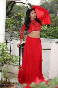 Swati Mandal in Red Crop Top Lehenga