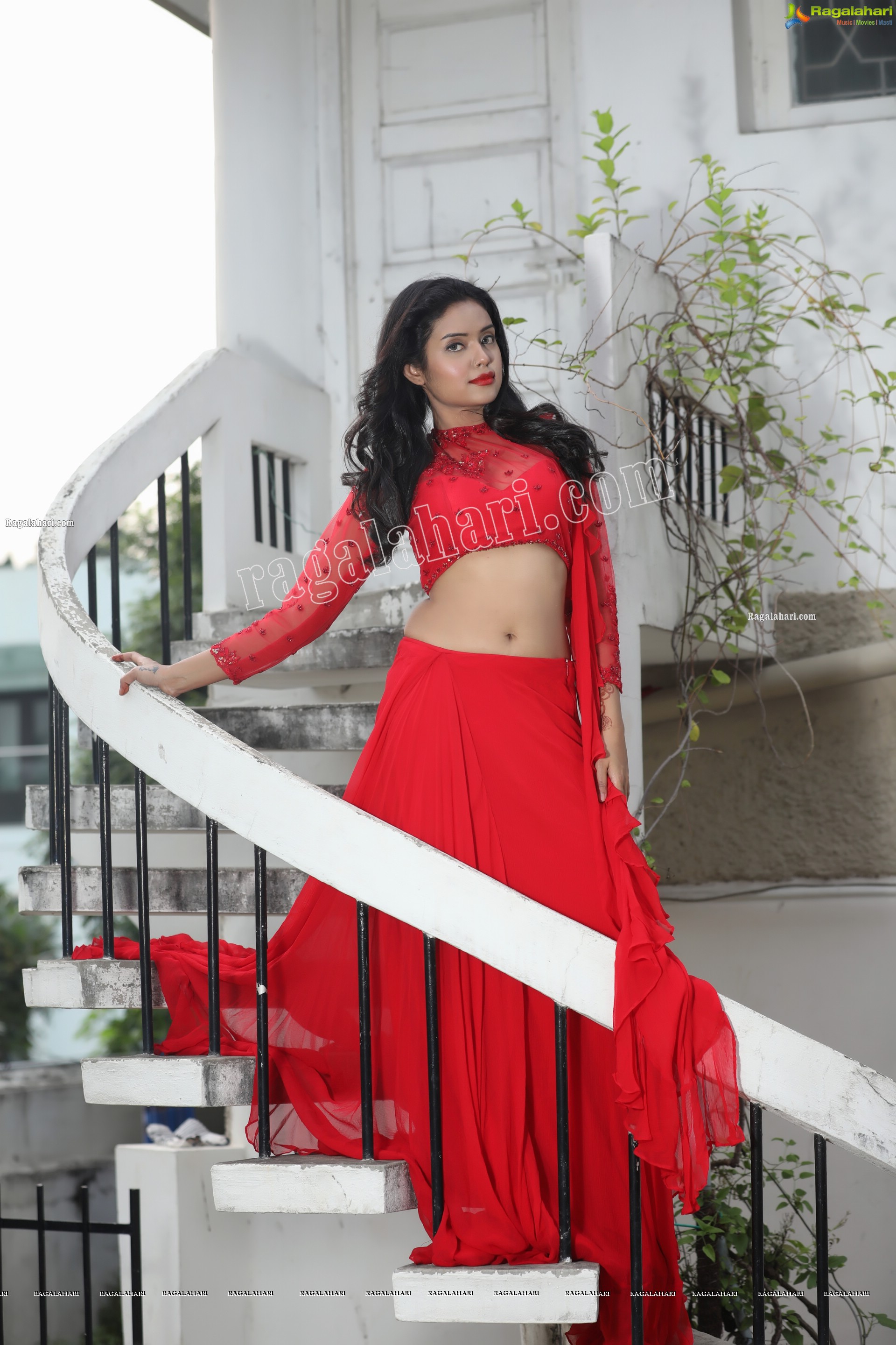 Swati Mandal in Red Crop Top Lehenga, Exclusive Photo Shoot