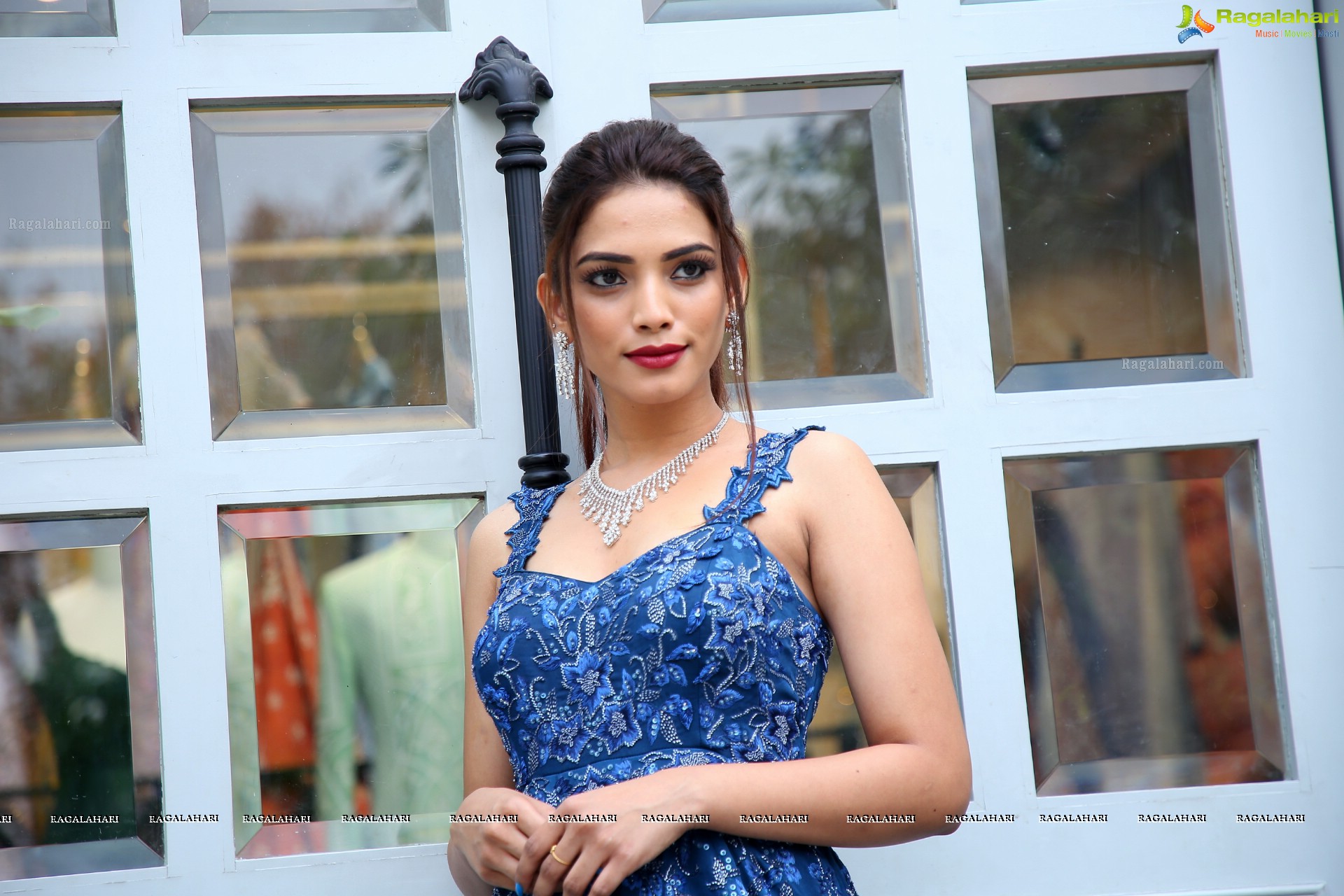 Harshini Balla in Blue Long Dress, HD Photo Gallery