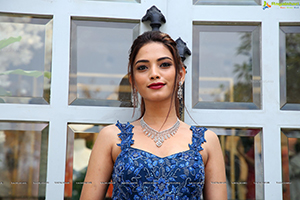 Harshini Balla in Blue Long Dress