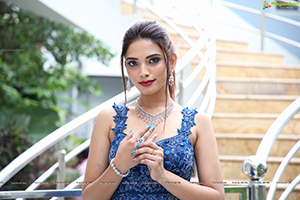 Harshini Balla in Blue Long Dress