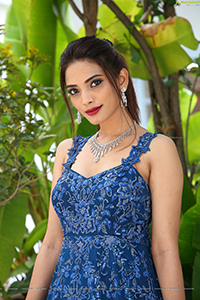 Harshini Balla in Blue Long Dress