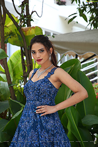 Harshini Balla in Blue Long Dress