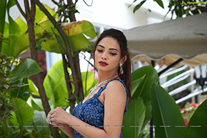 Harshini Balla in Blue Long Dress