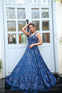 Harshini Balla in Blue Long Dress
