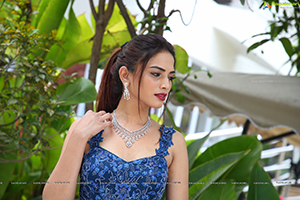 Harshini Balla in Blue Long Dress