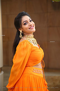 Ishika Roy in Orange Lehenga Choli