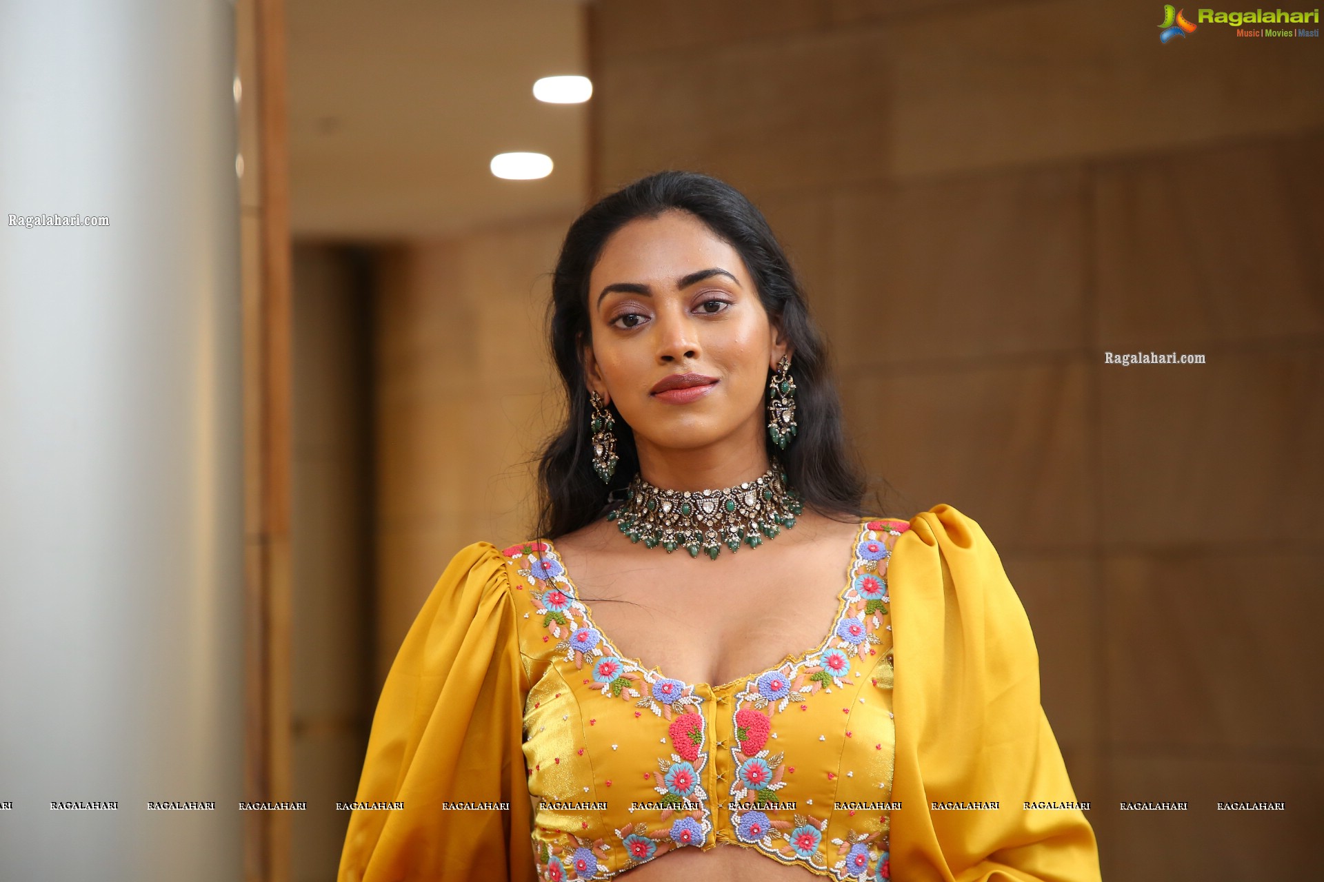 Kamakshi Bhaskarla in Yellow Ornate Lehenga Choli, HD Photo Gallery