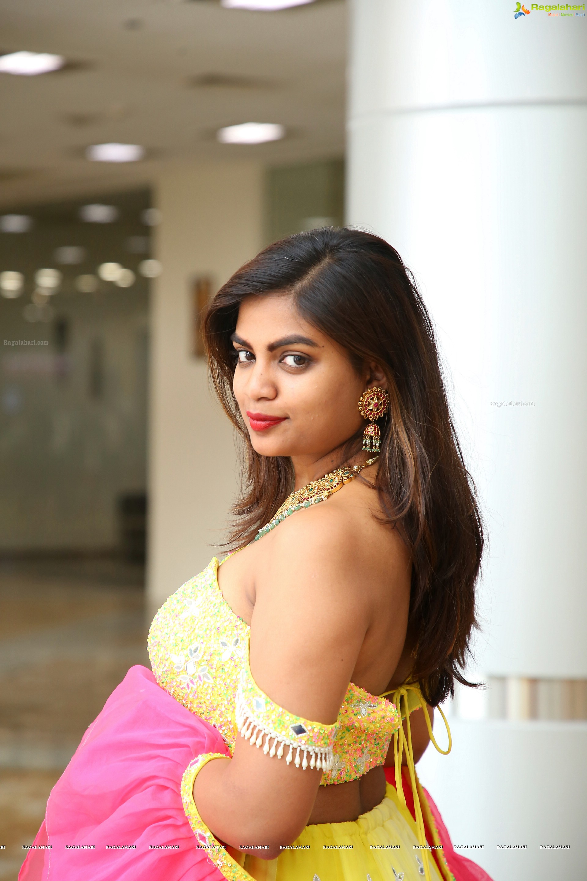 Madhu in Yellow Designer Lehenga, HD Photo Gallery