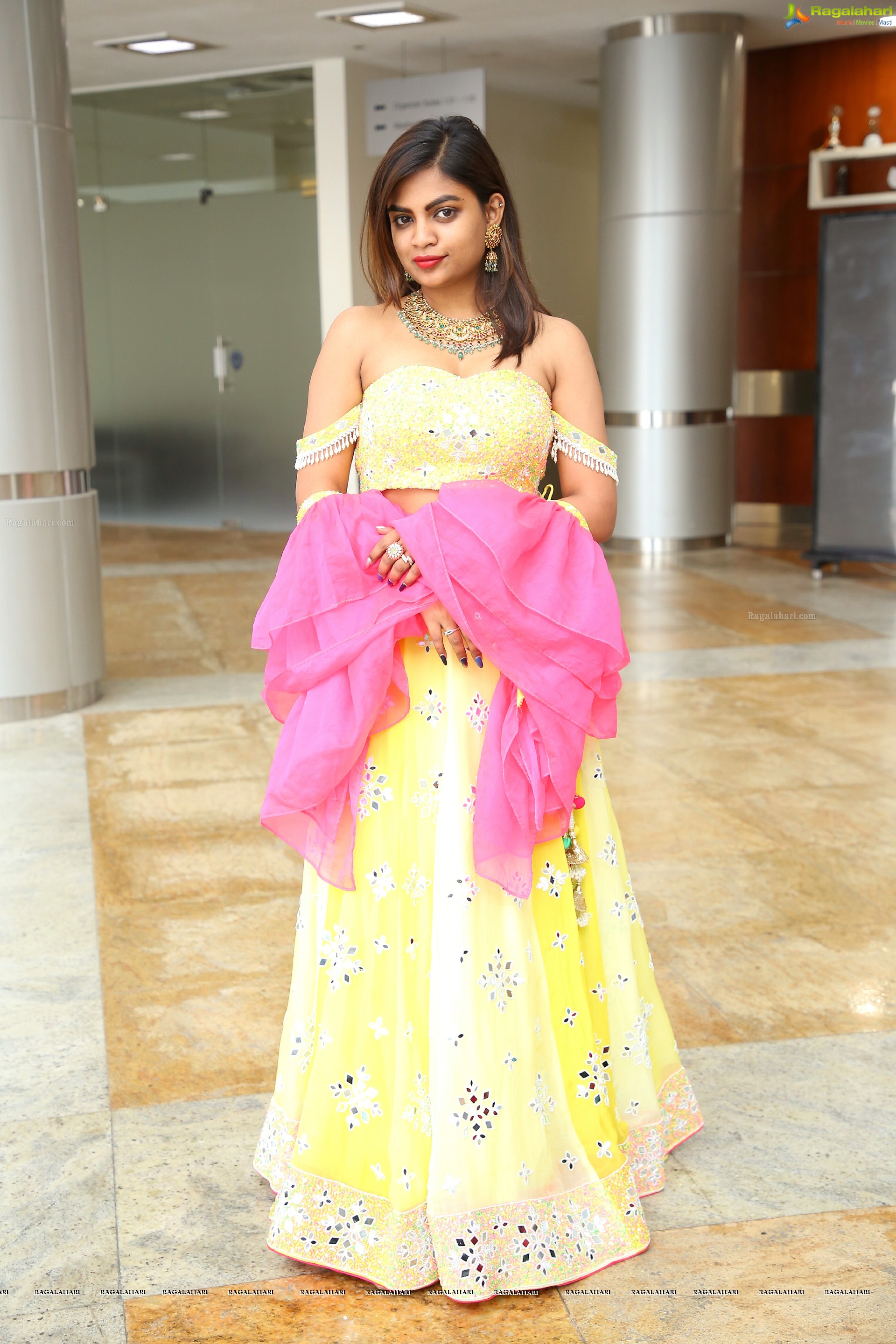 Madhu in Yellow Designer Lehenga, HD Photo Gallery