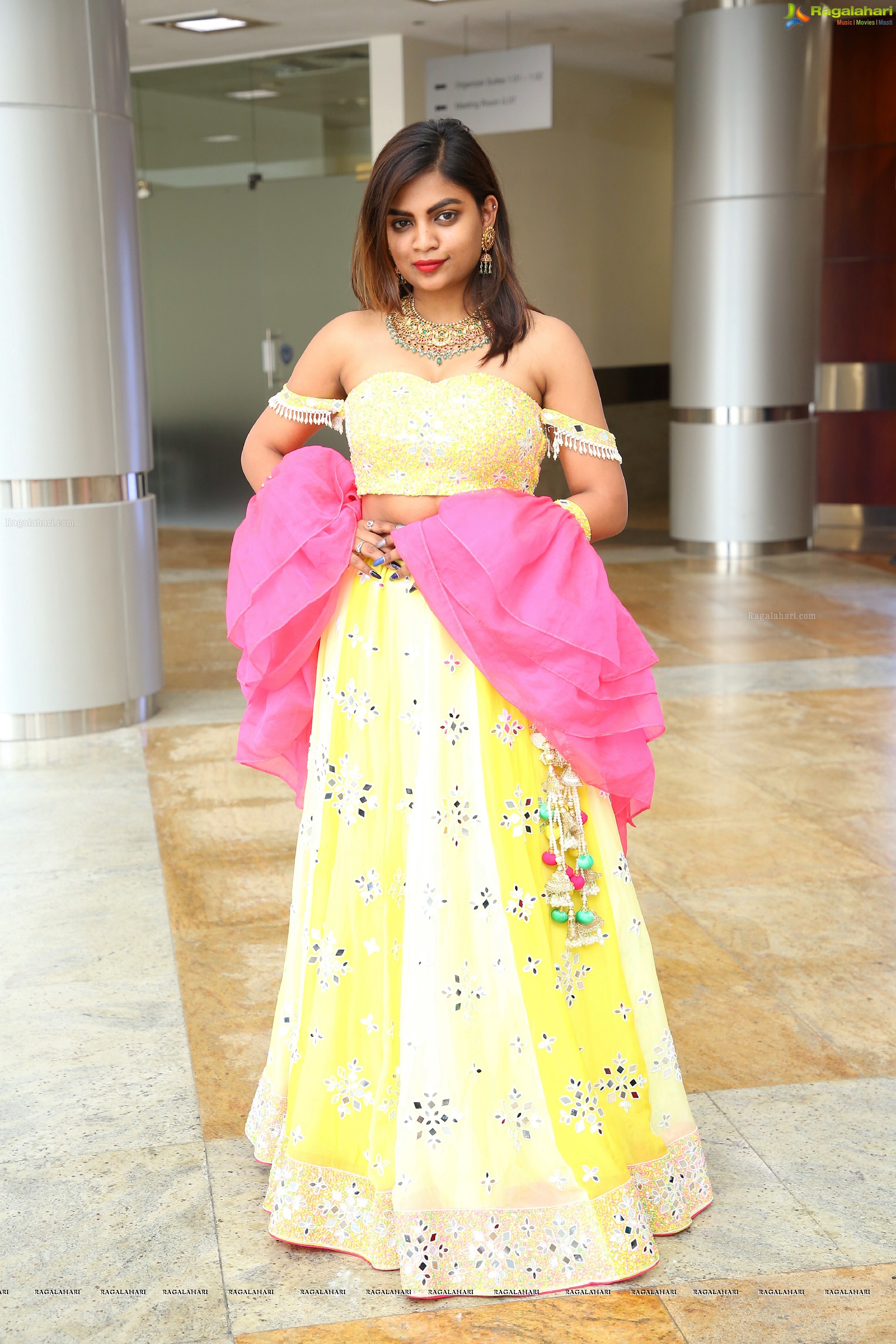 Madhu in Yellow Designer Lehenga, HD Photo Gallery