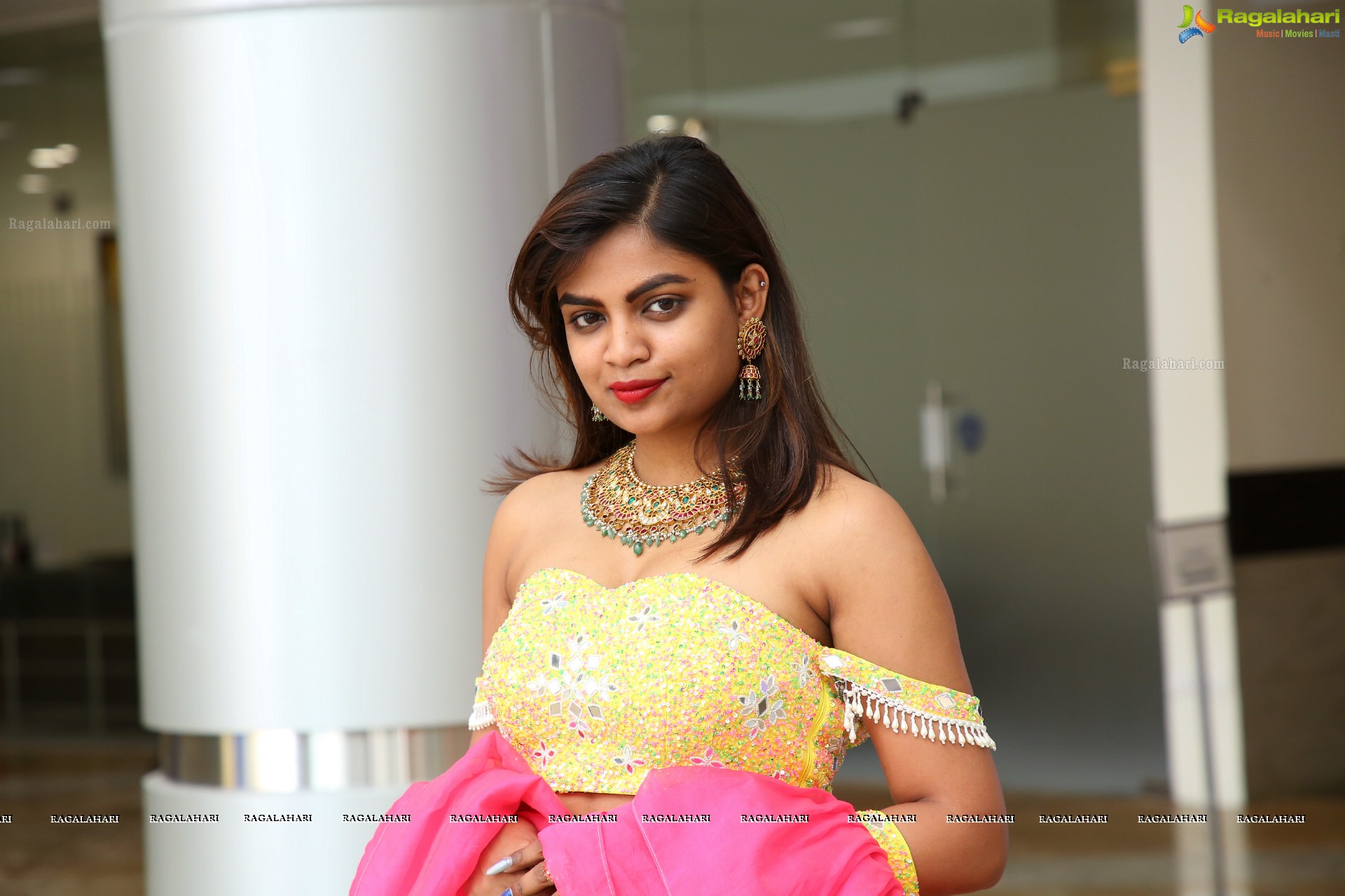 Madhu in Yellow Designer Lehenga, HD Photo Gallery