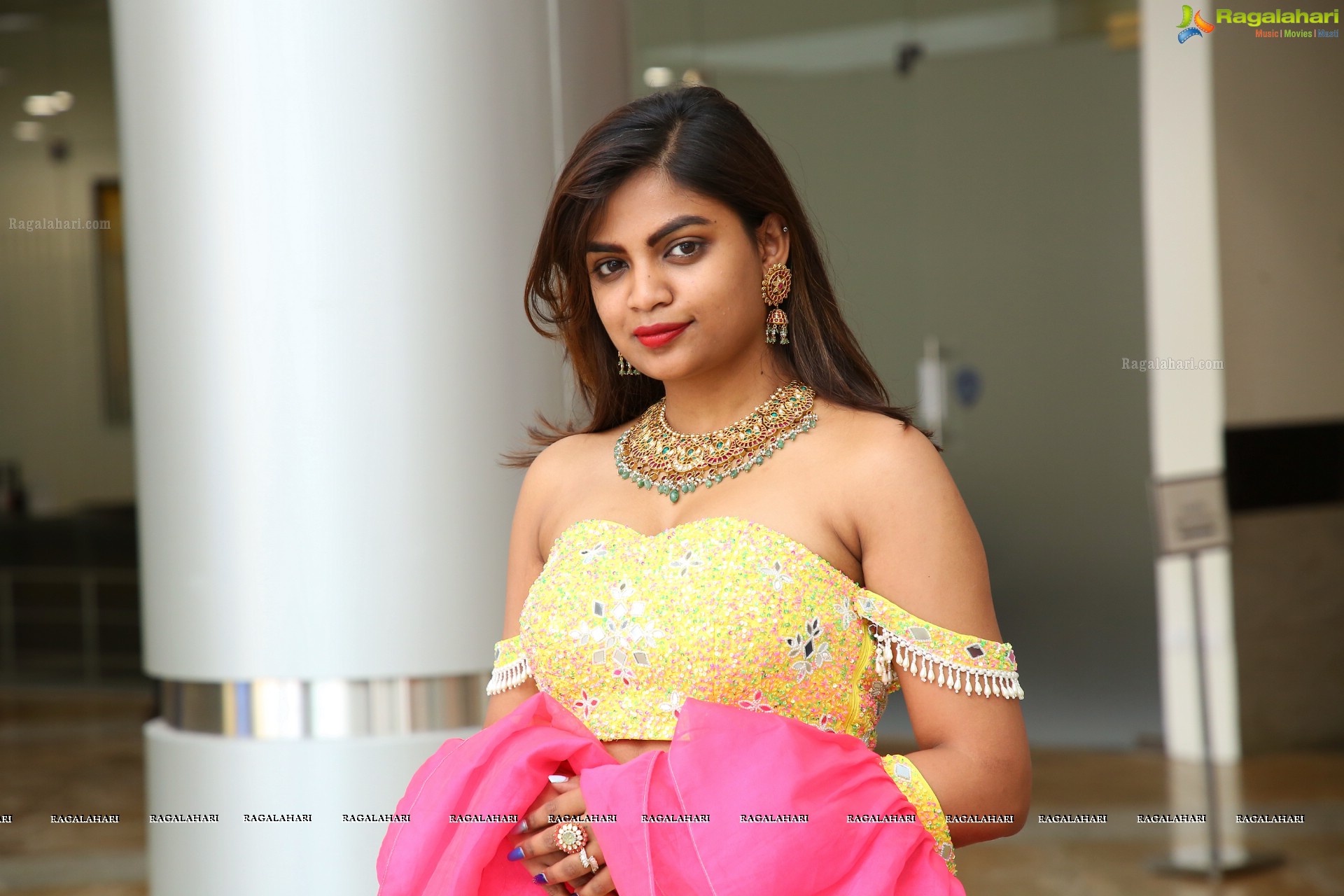 Madhu in Yellow Designer Lehenga, HD Photo Gallery