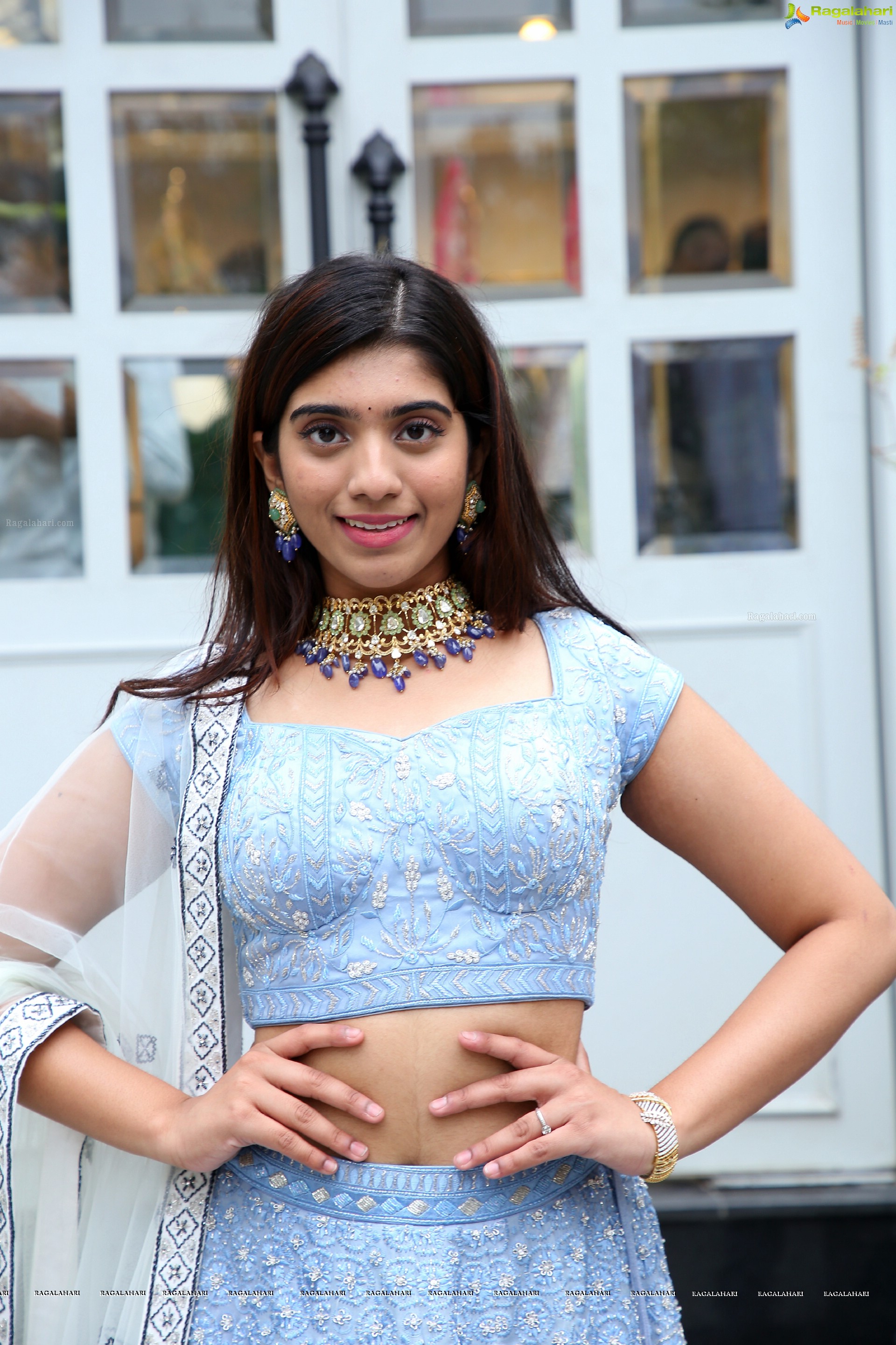 Nikita Choudary in Blue Designer Lehenga, HD Photo Gallery