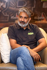 SS Rajamouli at RRR Movie Press Meet