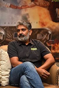 SS Rajamouli at RRR Movie Press Meet