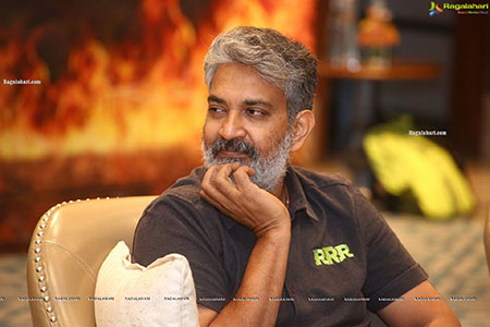 SS Rajamouli at RRR Movie Press Meet