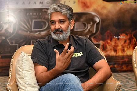 SS Rajamouli at RRR Movie Press Meet