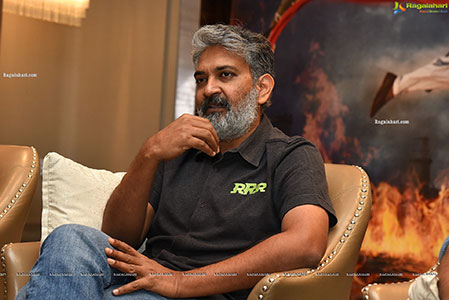 SS Rajamouli at RRR Movie Press Meet